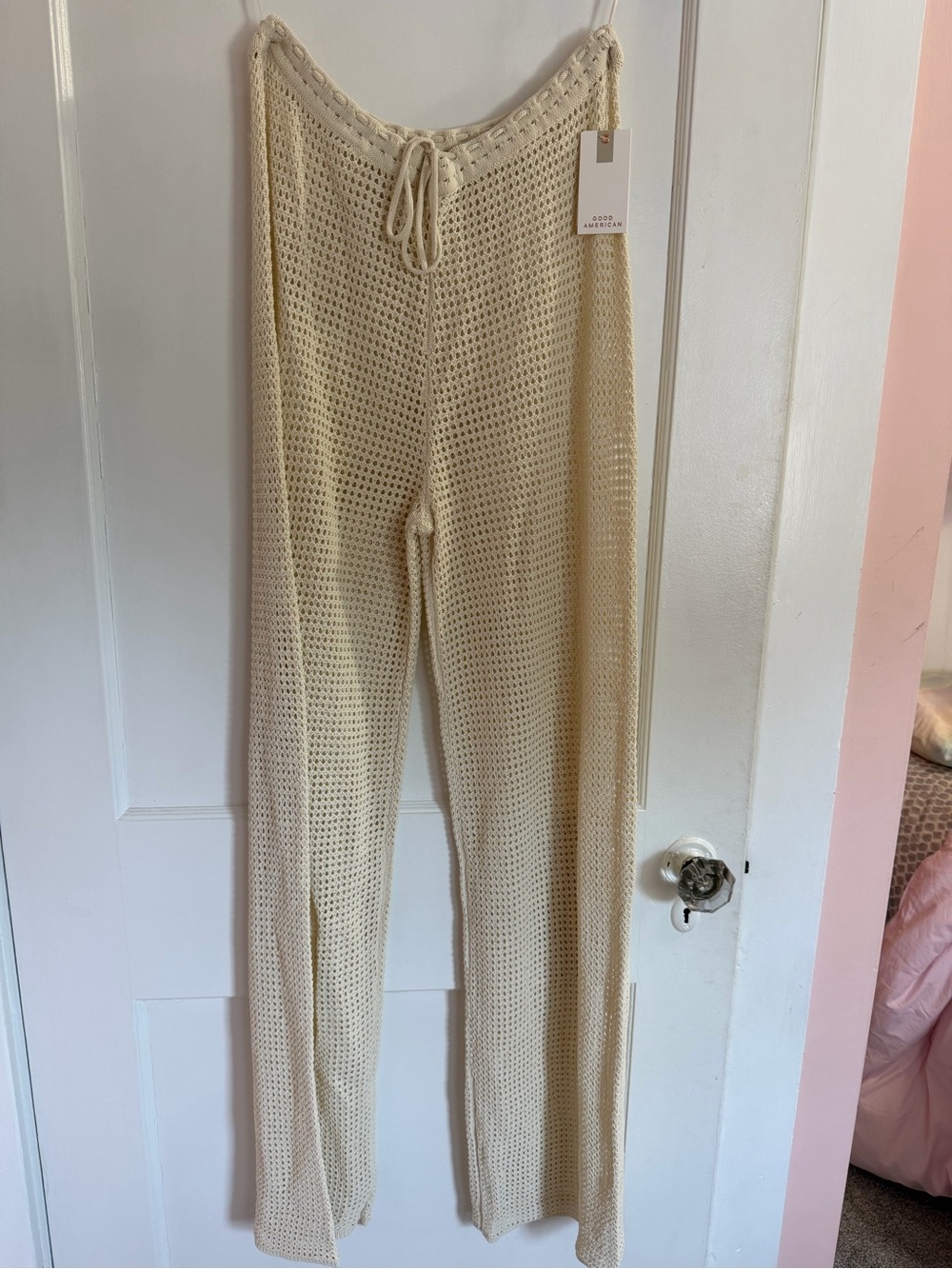 NWT Good American Women's Crochet Pants Swim Cover-Up